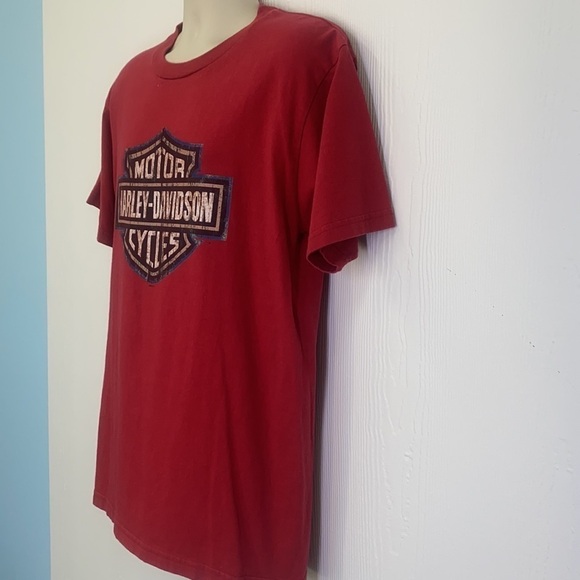Harley Davidson - Vintage Gator Harley Davidson Leesburg Fl Red Shirt Size Large - Picture 5 of 11